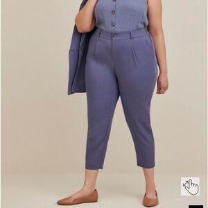 Torrid Slim Taper Stretch Linen Blend Mid-Rise Pant